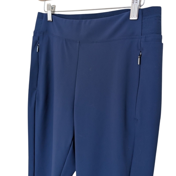 Athleta Stellar Tight Pants Enchanted Blue Ankle Zippers Women's size 12 Petite - Picture 8 of 14